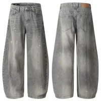 Mens vintage heavy-duty curved knife pants