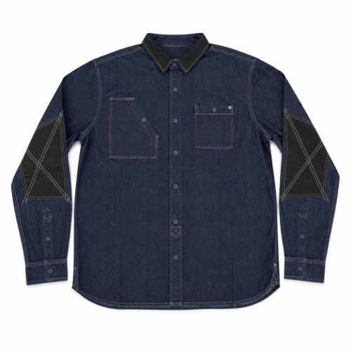 Mens Classic Denim Shirt with Button Down Collar