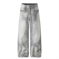 Mens wide-leg relaxed jeans